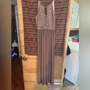 Taupe keyhole dress